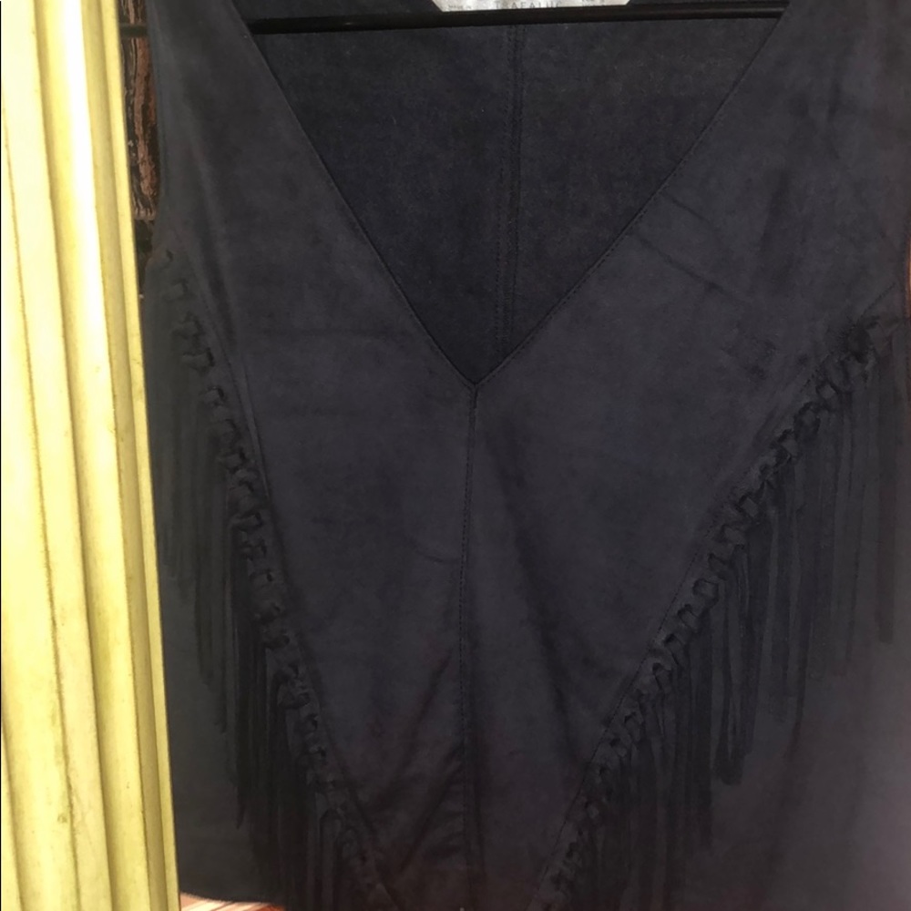Zara velvet fringe top